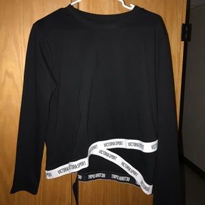 Cropped ew Neck Victoria Secret  Black Sweater